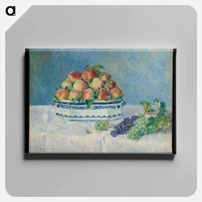 アートパネル-Still Life with Peaches and Grapes - ピエール オーギュスト ルノワール Canvas.