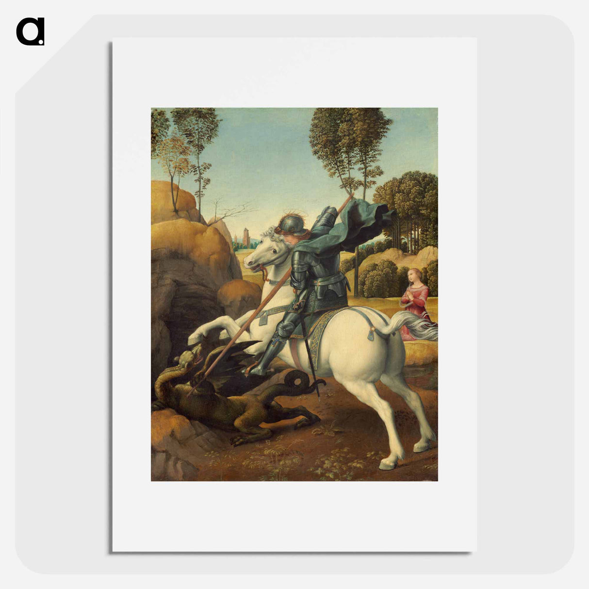 Raphael's Saint George and the Dragon - ラファエロ サンティ Poster.