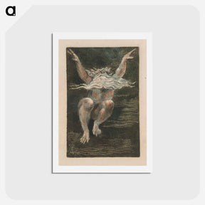 アートポストカード-The First Book of Urizen, Plate 7 (Bentley 12) - ウィリアム ブレイク Postcard.