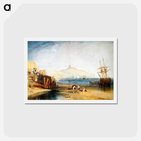 アートポストカード-Scarborough Town and Castle. Morning.Boys Catching Crabs - ウィリアム ターナー Postcard.
