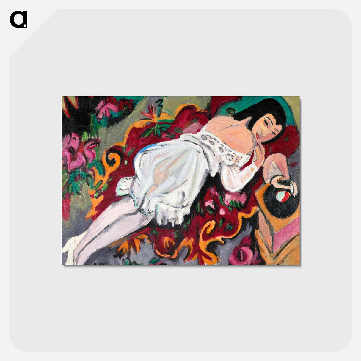 アートポストカード-Girl in White Chemise
 - イェール大学アートギャラリー Postcard.
