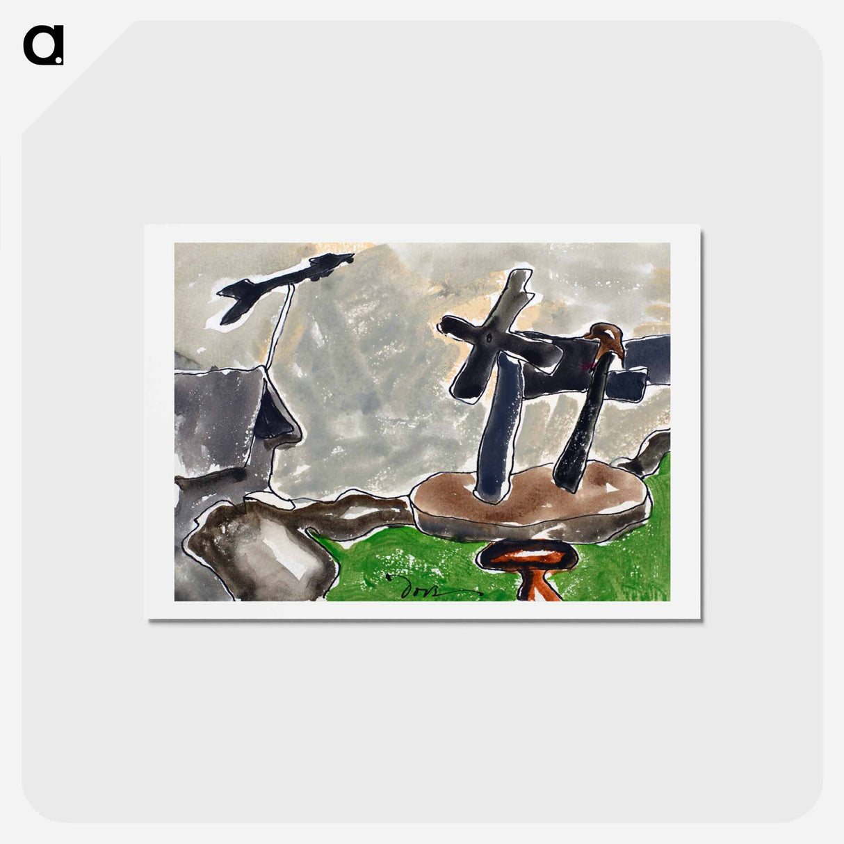 Landscape with Weather Vane - アーサー ダヴ Postcard.