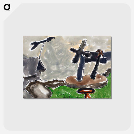 アートポストカード-Landscape with Weather Vane - アーサー ダヴ Postcard.