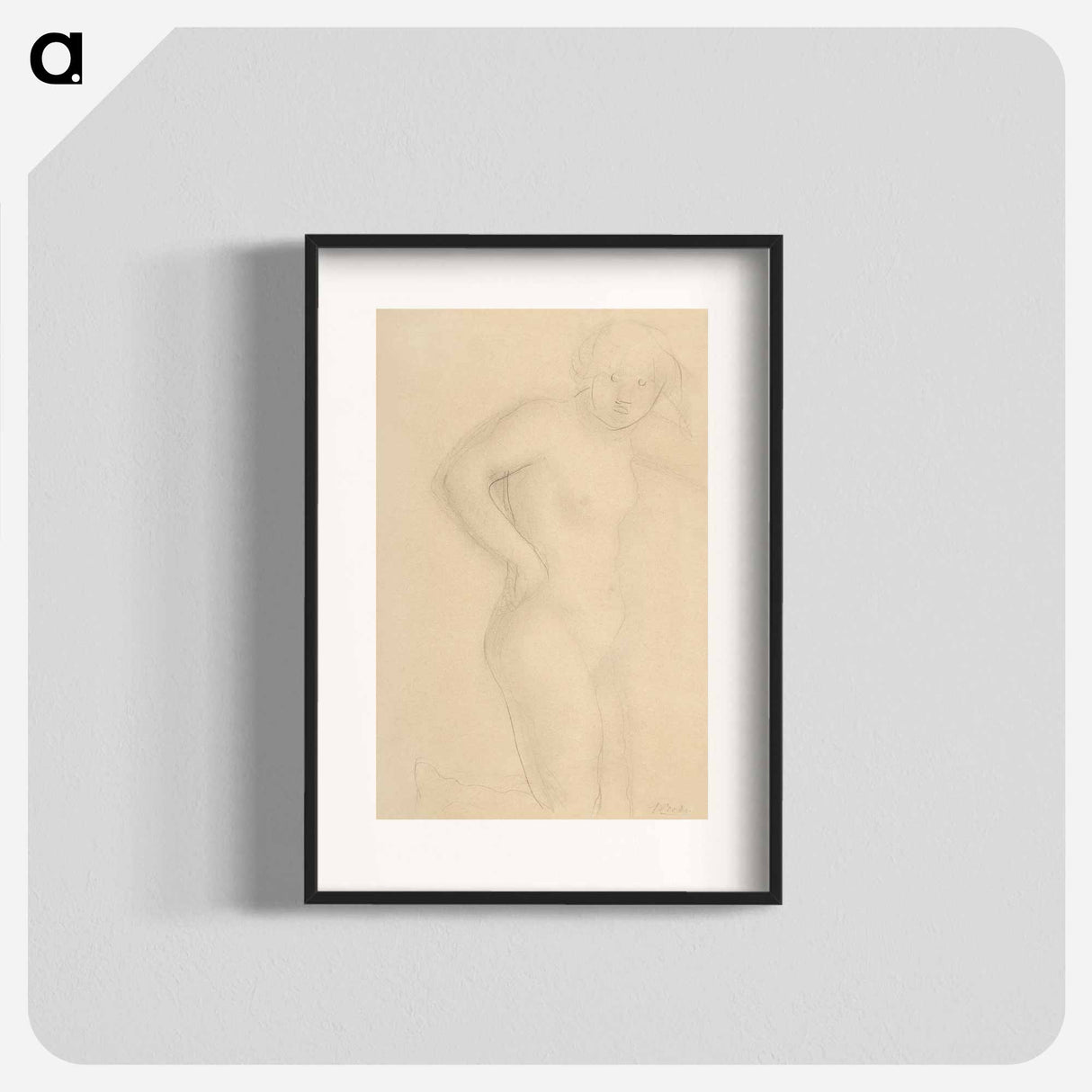 Young Nude Girl Kneeling - Auguste Rodin Poster.
