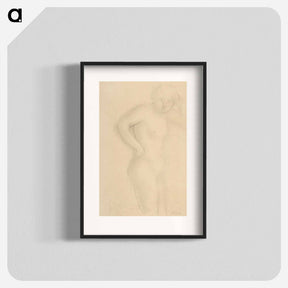 アートポスター-Young Nude Girl Kneeling - オーギュスト ロダン Poster.
