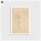 Young Nude Girl Kneeling - オーギュスト ロダン Postcard.