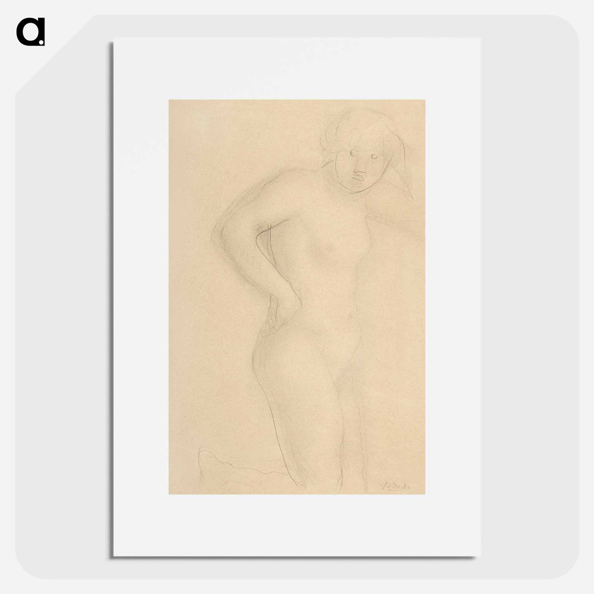 Young Nude Girl Kneeling - Auguste Rodin Poster.