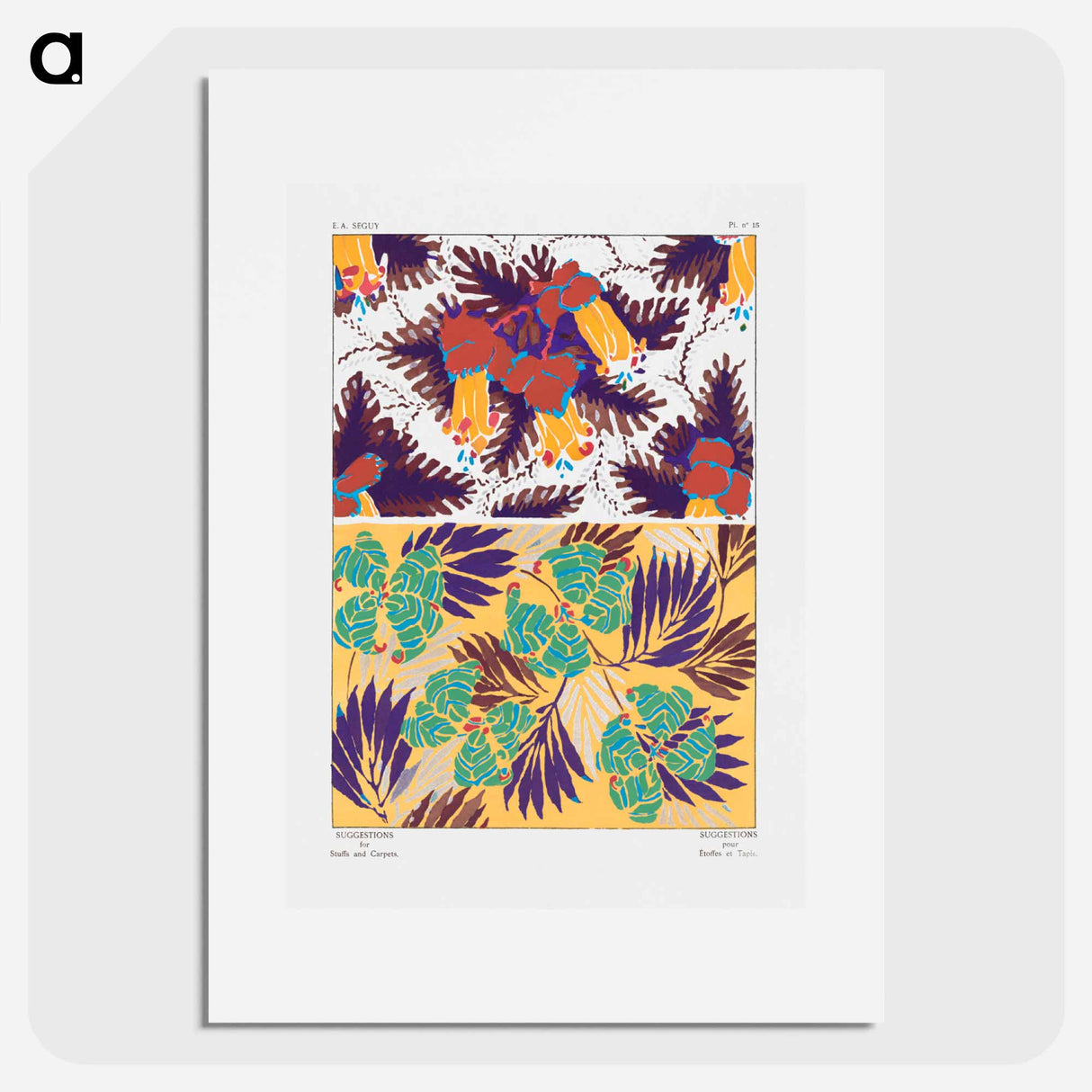 Suggestions pour étoffes et tapis: 60 motifs en couleur - E.A.セギー Poster.