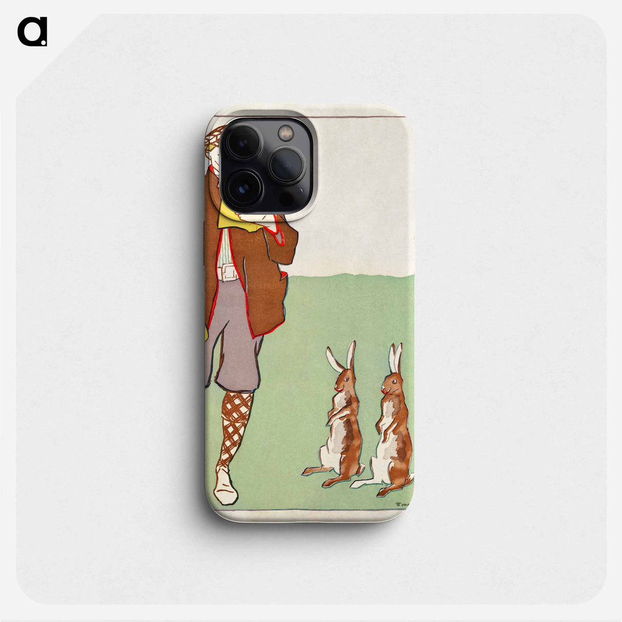 Man reading a book with Hares - Edward Penfield Phone Case.