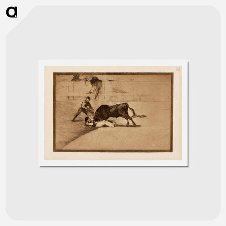 アートポストカード-Pepe illon onneton kuolema madridin areenalla by Francisco Goya - フランシスコ デ ゴヤ Postcard.