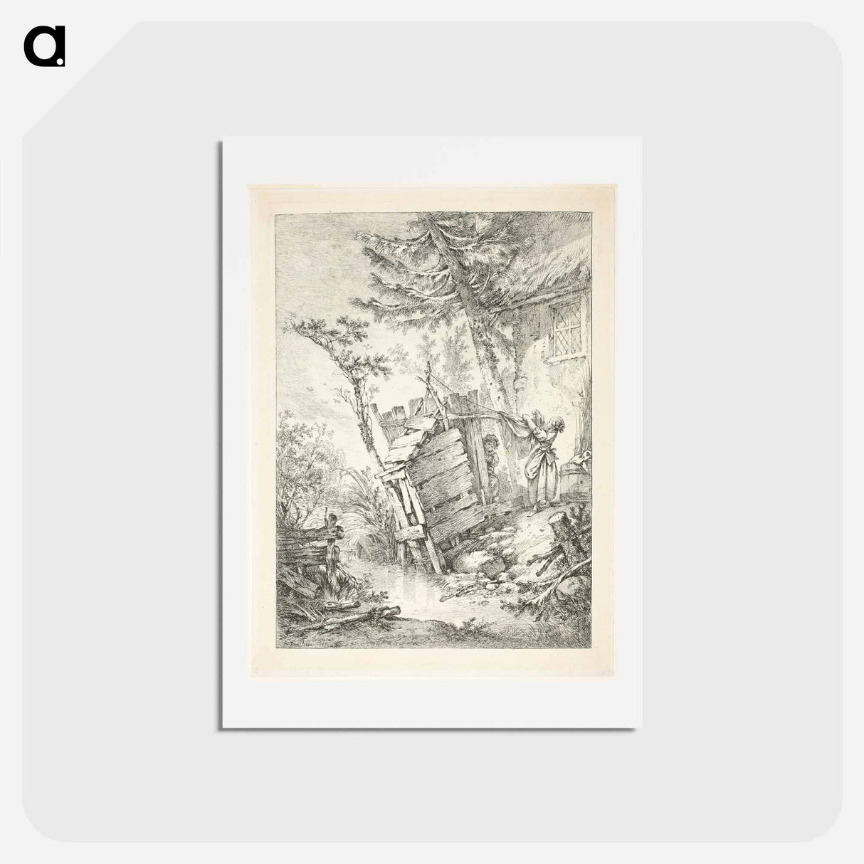 アートポストカード-The Laundress - フランソワ ブーシェ Postcard.