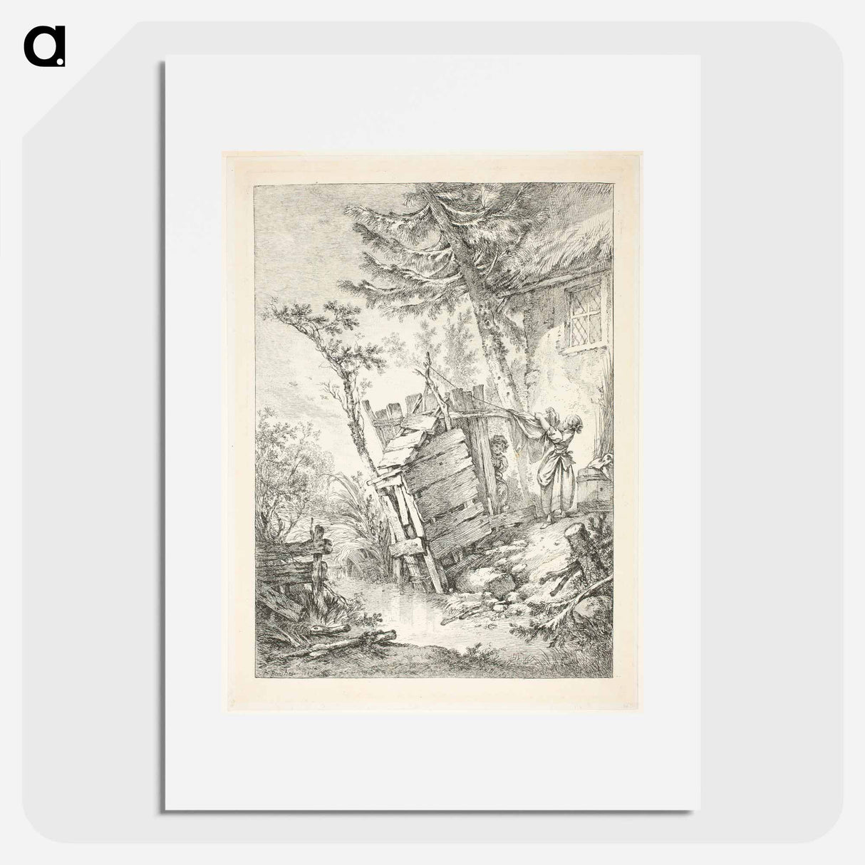 The Laundress - フランソワ ブーシェ Poster.