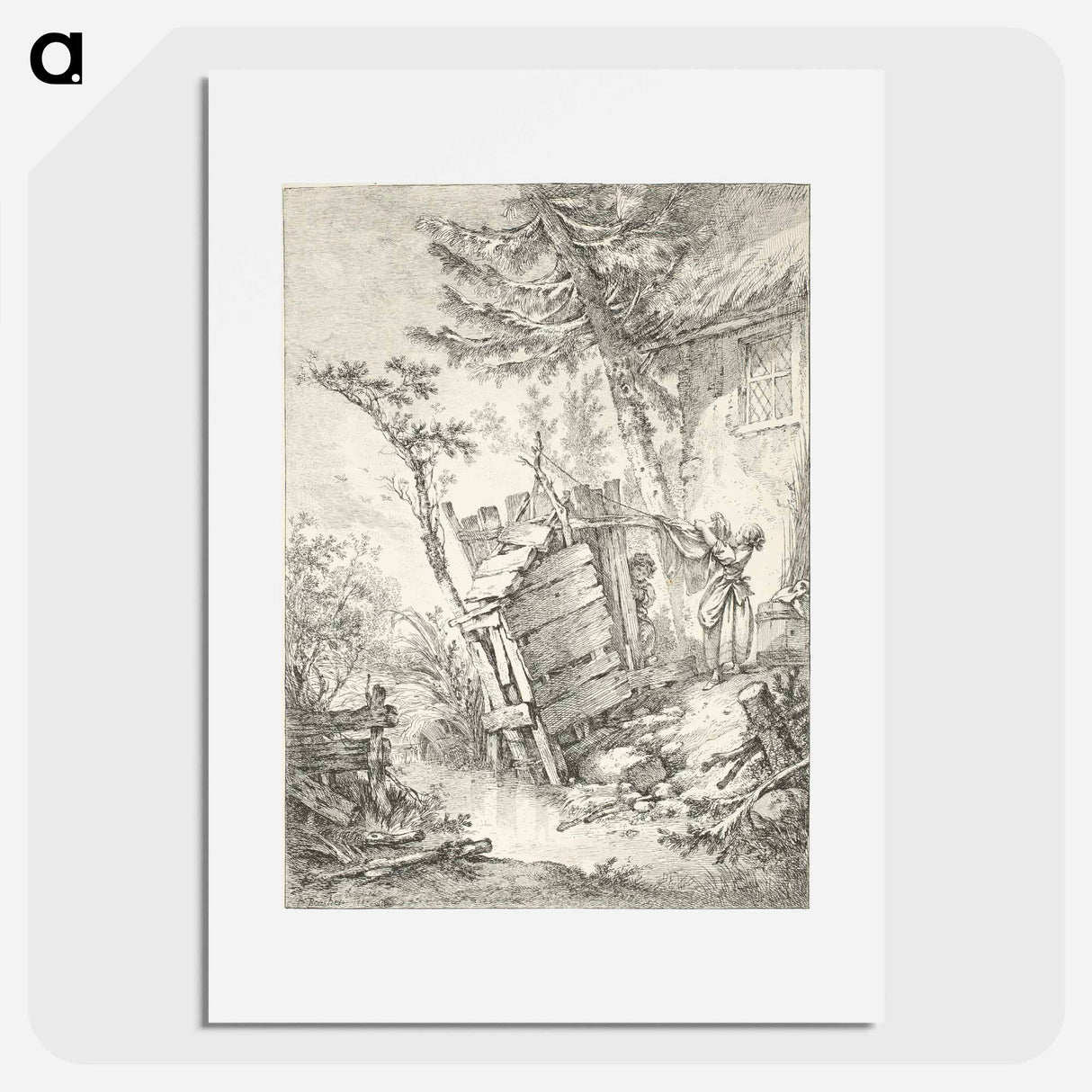 The Laundress - フランソワ ブーシェ Poster.