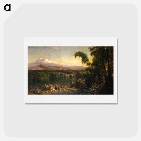 アートポストカード-Figures in an Ecuadorian Landscape - フレデリック エドウィン チャーチ Postcard.