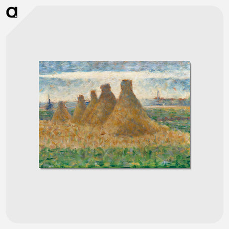 アートポストカード-Haystacks - ジョルジュ スーラ Postcard.