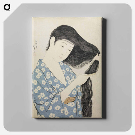 アートパネル-Woman Combing Her Hair
 - 橋口 五葉 Canvas.
