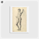 アートポストカード-Male Academy Nude - グスタフ クリムト Postcard.
