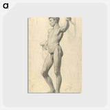 アートポストカード-Male Academy Nude - グスタフ クリムト Postcard.
