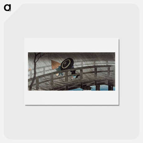 アートポストカード-Rain on Izumi Bridge - 高橋 宏明 Postcard.