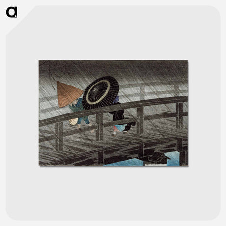 アートポストカード-Rain on Izumi Bridge - 高橋 宏明 Postcard.