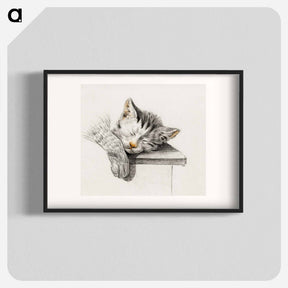 アートポスター-Sketch of a sleeping cat - ジャン ベルナール Poster.