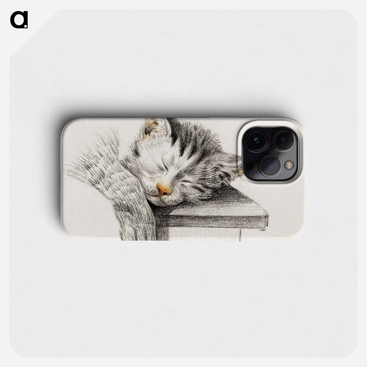 Sketch of a sleeping cat - Jean Bernard Phone Case.