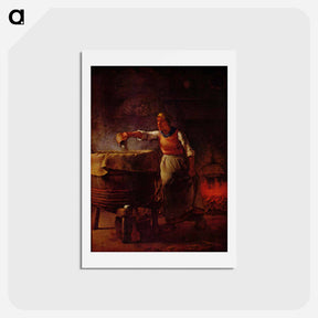 アートポストカード-Laundress - ジャン フランソワ ミレー Postcard.