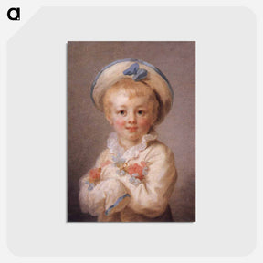アートポストカード-A Boy as Pierrot - ジャン オノレ フラゴナール Postcard.
