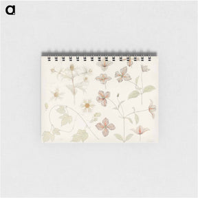 アートメモ帳-Study sheet with Sea Thistle, Hop and Clematis - ユリー デ フラーハ Memo.