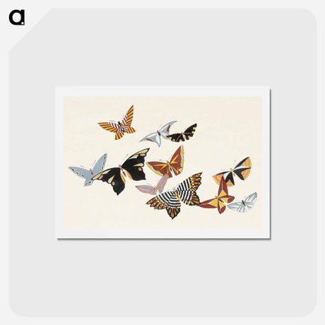 アートポストカード-All Kinds of Butterflies, Vol.1 - 神坂 雪佳 Postcard.