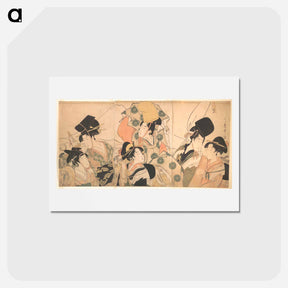 アートポストカード-Narihira's Journey to the East - 喜多川 歌麿 Postcard.