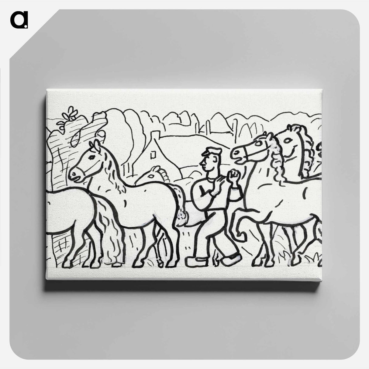 Horses and men - レオ ゲステル Canvas.