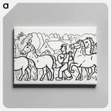 Horses and men - レオ ゲステル Canvas.