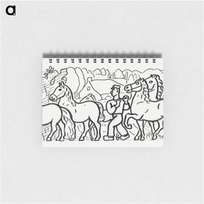アートメモ帳-Horses and men - レオ ヘステル Memo.