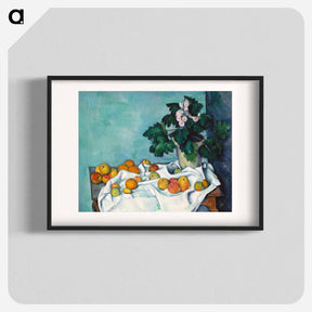 アートポスター-Still Life with Apples and a Pot of Primroses - ポール セザンヌ Poster.