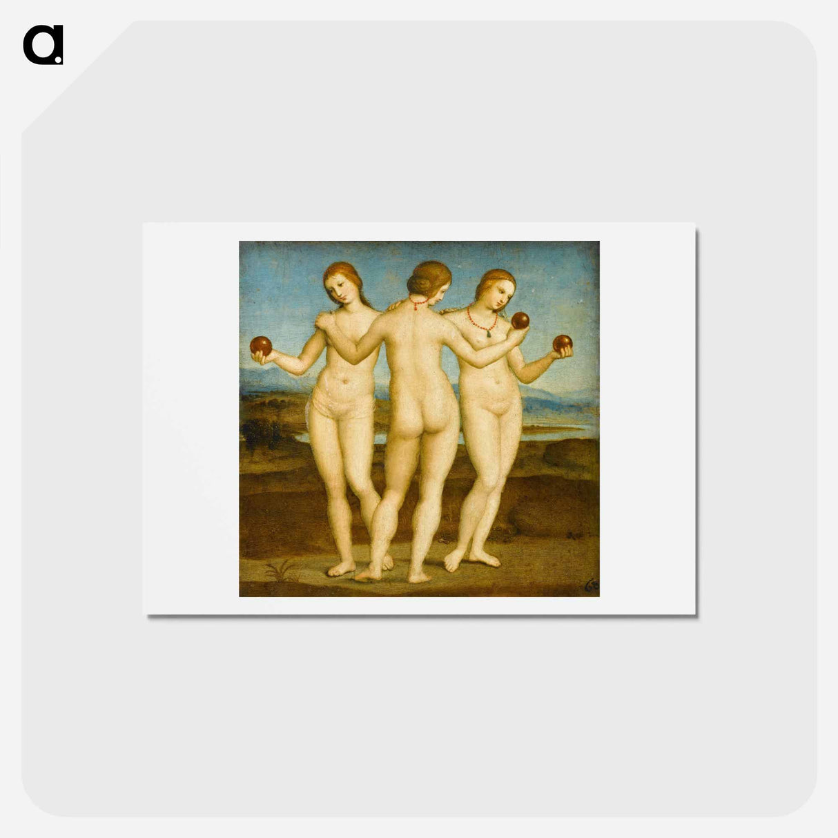 アートポストカード-Raphael's Three Graces - ラファエロ サンティ Postcard.