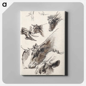 アートパネル-Sketches of Cattle, Irvington - サミュエル コールマン Canvas.
