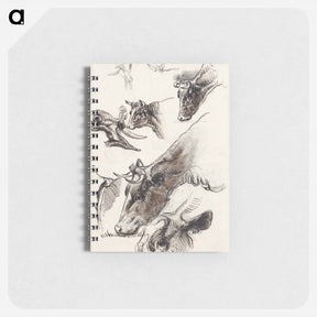 アートメモ帳-Sketches of Cattle, Irvington - サミュエル コールマン Memo.