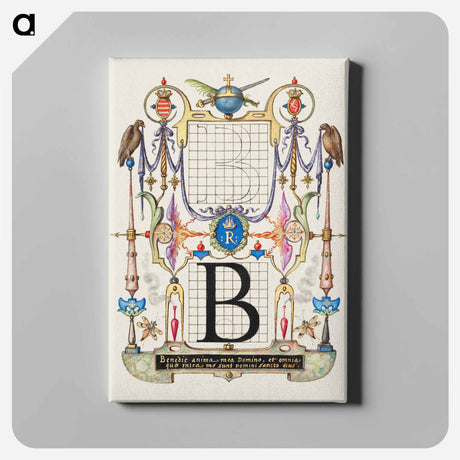 アートパネル-Guide for Constructing the Letter B from Mira Calligraphiae Monumenta
 - 書道のお手本 Canvas.