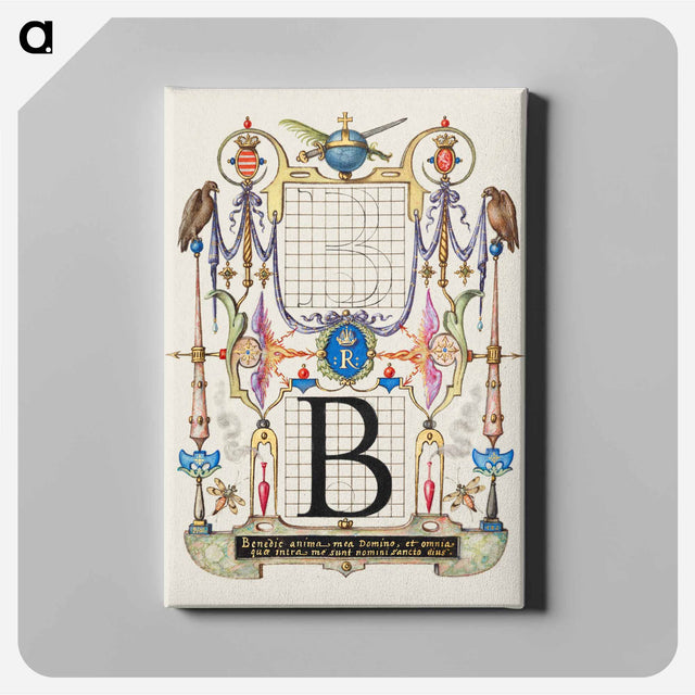 アートパネル-Guide for Constructing the Letter B from Mira Calligraphiae Monumenta
 - 書道のお手本 Canvas.