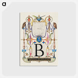 アートポストカード-Guide for Constructing the Letter B from Mira Calligraphiae Monumenta
 - 書道のお手本 Postcard.
