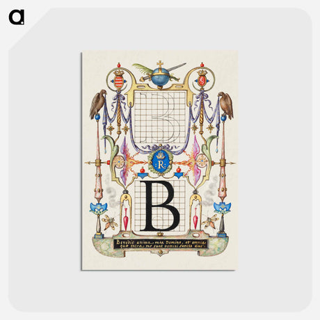 アートポストカード-Guide for Constructing the Letter B from Mira Calligraphiae Monumenta
 - 書道のお手本 Postcard.