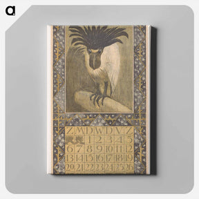 アートパネル-Kalenderblad november met een schuitbekreiger - テオ ヴァン ホイテマ Canvas.