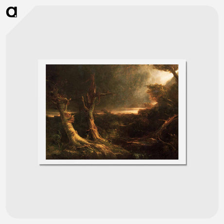 アートポストカード-A Tornado in the Wilderness - トーマス コール Postcard.