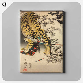 アートパネル-Koxinga attacking a huge tiger - 歌川 国芳 Canvas.