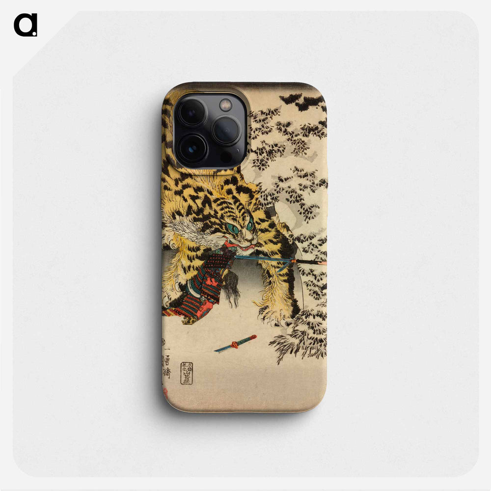 Koxinga attacking a huge tiger - 歌川 国芳 Phone Case.