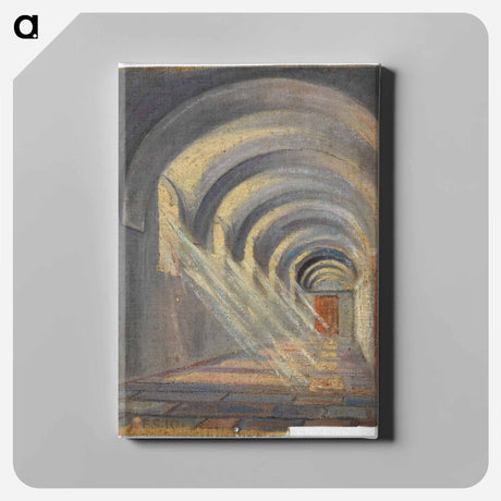 アートパネル-Kreuzgang mit einfallendem Sonnenlicht / Selbstporträt
 - ウィーン博物館 Canvas.