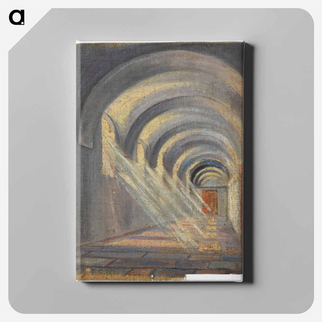 アートパネル-Kreuzgang mit einfallendem Sonnenlicht / Selbstporträt
 - ウィーン博物館 Canvas.