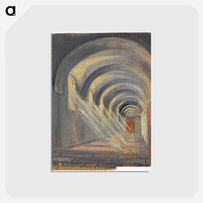 アートポストカード-Kreuzgang mit einfallendem Sonnenlicht / Selbstporträt
 - ウィーン博物館 Postcard.