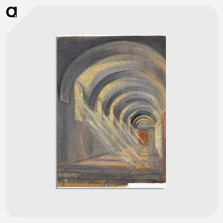 アートポストカード-Kreuzgang mit einfallendem Sonnenlicht / Selbstporträt
 - ウィーン博物館 Postcard.